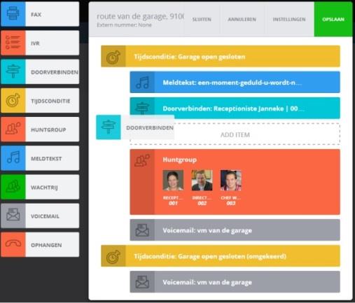 Toestel Directiekamer is gekoppeld met gebruiker Directeur Rob Toestel Werkplaats draadloos is gekoppeld met gebruiker Chef W.