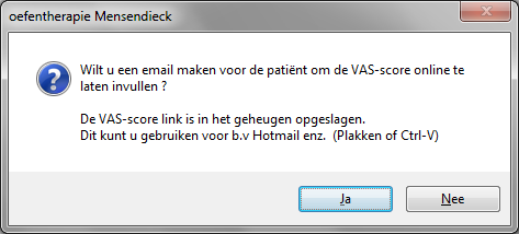 Gebruikt u een standaard e-mail programma vanaf uw eigen computer, dan kunt u gewoon op [Ja] drukken. (Outlook 2003 of zo iets), ga verder met de volgende alinea. Gebruikt u b.v. Hotmail, Gmail, Windows live of een andere online e-mail applicatie dan kunt u het beste op [Nee] drukken.