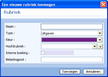 Hoofdrubriek aanmaken 1. Klik op het plusje 2. Geef een naam op 3.