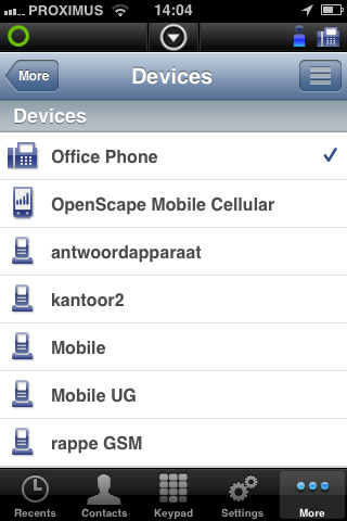 Devices Devices OpenScape Fusion werkt volgens het One-Number Service (ONS) principe.