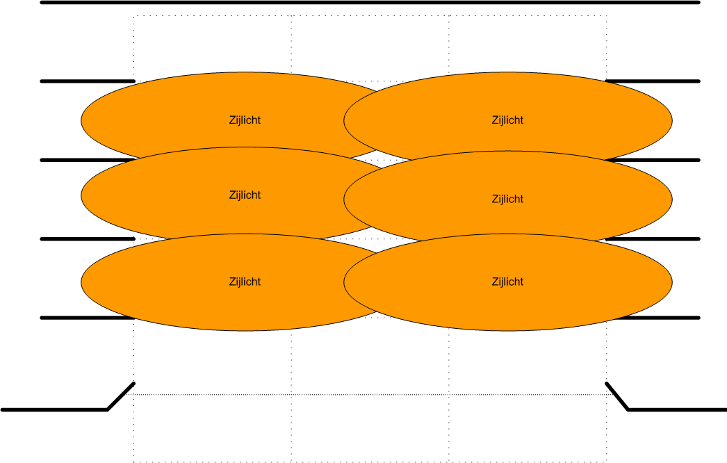 Figuur 70 Details lichtplan. 9.3. Stellijst. Een stellijst beschrijft hoe de verschillende spots moeten worden gesteld. Hiervoor worden lichtbundels op de vloer getekend (figuur 71).