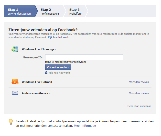 2.2 Stap 1: vrienden zoeken Alleen op Facebook is maar alleen.