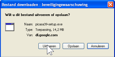 8 Picasa downloaden en installeren Om Picasa te installeren, moet u het programma downloaden van internet: Open Internet Explorer 1 Let op!