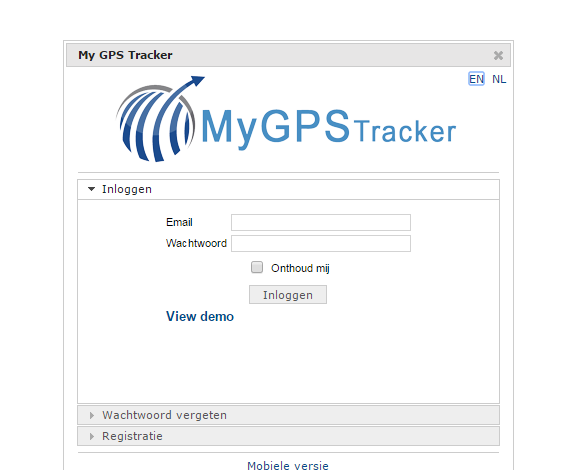 2.1 Actuele locatie bekijken & uitleg interface 1. log in via http://portal.mygpstracker.nl 1.