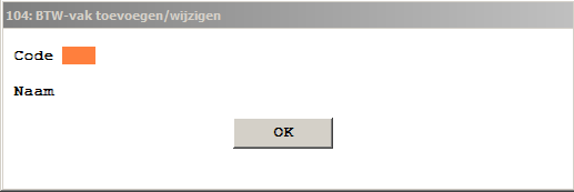 > Codetabellen > BTWvakken - of via het programmamenu: 1-Basisbestanden > 5-BTW-vakken 2.