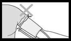 5. De markering <INDEX> op het manchet moet naar het gebied <NORMAAL> (22-32cm) wijzen.