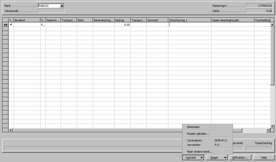 13 Instructie Navision - Crediteuren Vervolgens krijg je een blanco voorstel.