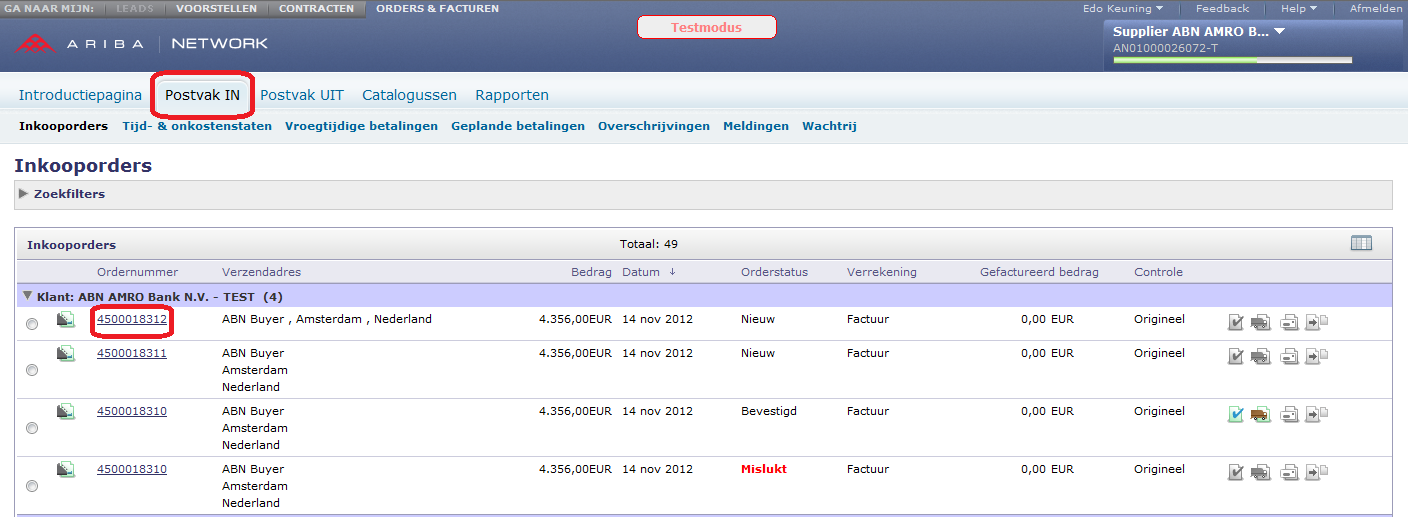 10. Factuur aanmaken In dit hoofdstuk wordt uitgelegd hoe u een PO Factuur (zie 10.1), Creditnota (zie 10.2), non-po Factuur (zie 10.3) en CSV-factuur (zie 10.4) kunt aanmaken in het Ariba Network.