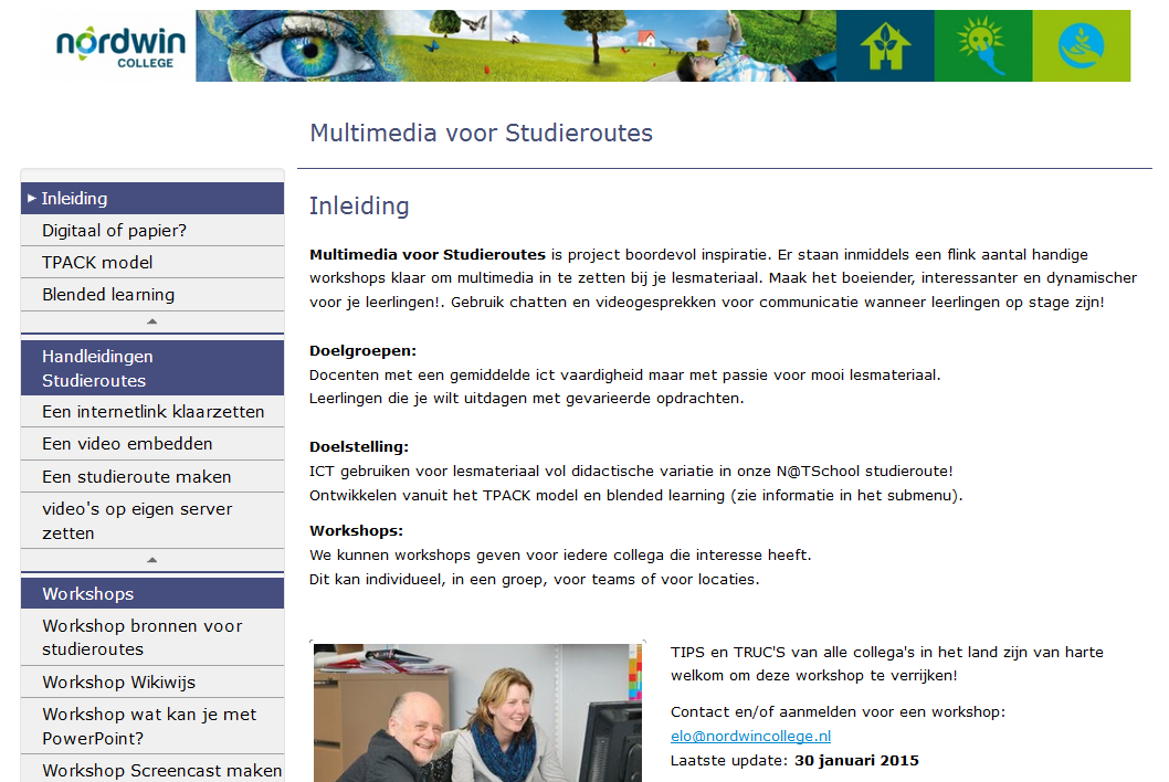 Activiteiten Nordwin College Arrangementen multimedia in studieroutes voor inspiratie, ondersteuning,