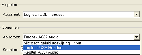 Wil je toch een stereospoor verkrijgen (met tweemaal hetzelfde uiteraard), pas dit dan aan in het dialoogvenster Audacity voorkeuren.