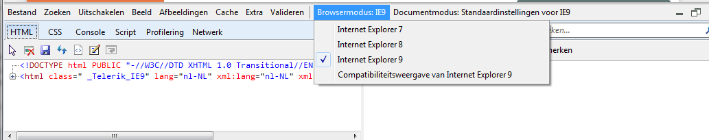 4. Tools Browsermodus/Internet Explorer 9 In Internet Explorer 9 zijn de menu s van het beheerpaneel op sommige