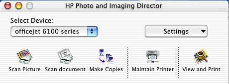 Snel aan de slag 3 6 1 2 4 De Dirigent voor Macintosh in OS9 en OS X 5 7 Optie Functie 1 Afbeelding scannen: hiermee scant u een afbeelding en geeft u deze weer in HP Imaging Center.