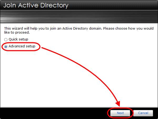 2.2 De NAS verbinden met het AD-domein STAP 1 Selecteer in ADM [Services] [Windows]. Klik vervolgens onder het tabblad Active Directory op [Aan domein toevoegen].