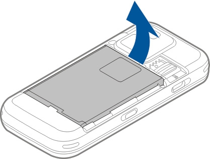 Toetsen en onderdelen (sides) 1 Aan/uit-toets 2 Nokia AV-connector (3,5 mm) De SIM-kaart en de batterij plaatsen Volg de instructies zorgvuldig om te voorkomen dat u de achtercover beschadigt.