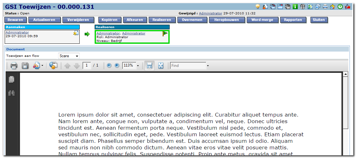 De input is een gescand document of een ontvangen mailbericht. Op de server staan een of meerdere mappen gedefinieerd, die door de Generic Scan Interface constant in de gaten gehouden worden.