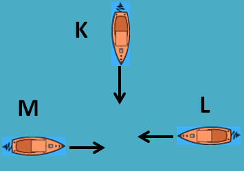 Eerst mag M, dan L en als laatste K. d. Eerst mag K, dan M en als laatste L. DE SCHEEPVAARTREGLEMENTERING EEMSMONDING (SRE/BVA) Vraag 7.