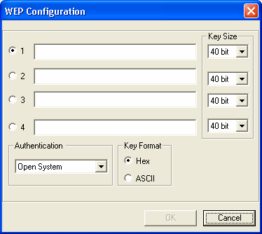 4.4.2 CCX-configuratie Encryption 1-4 Key size Authentication Key Format Om uw WEP-instellingen te configureren.