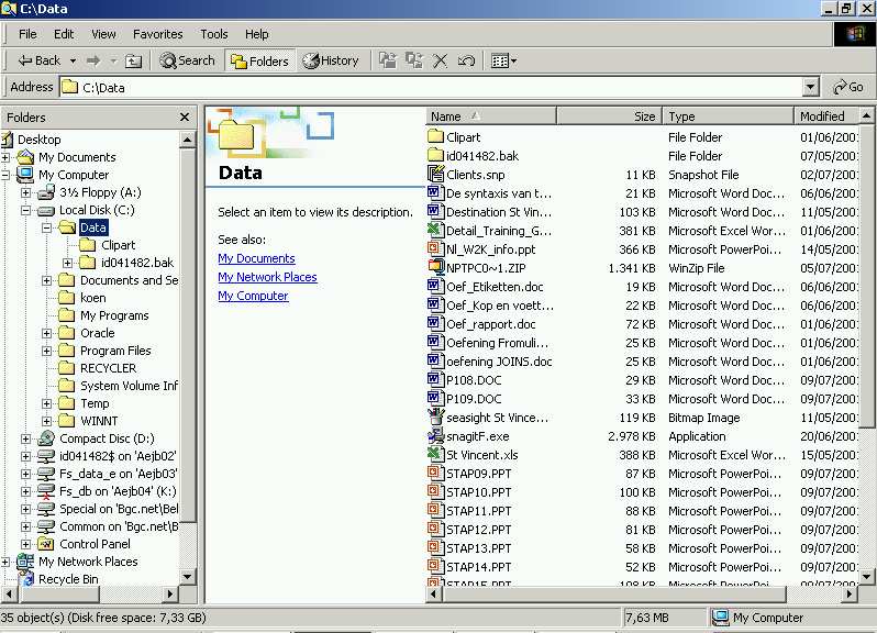 Windows Explorer Drives (schijfstations) & mappen