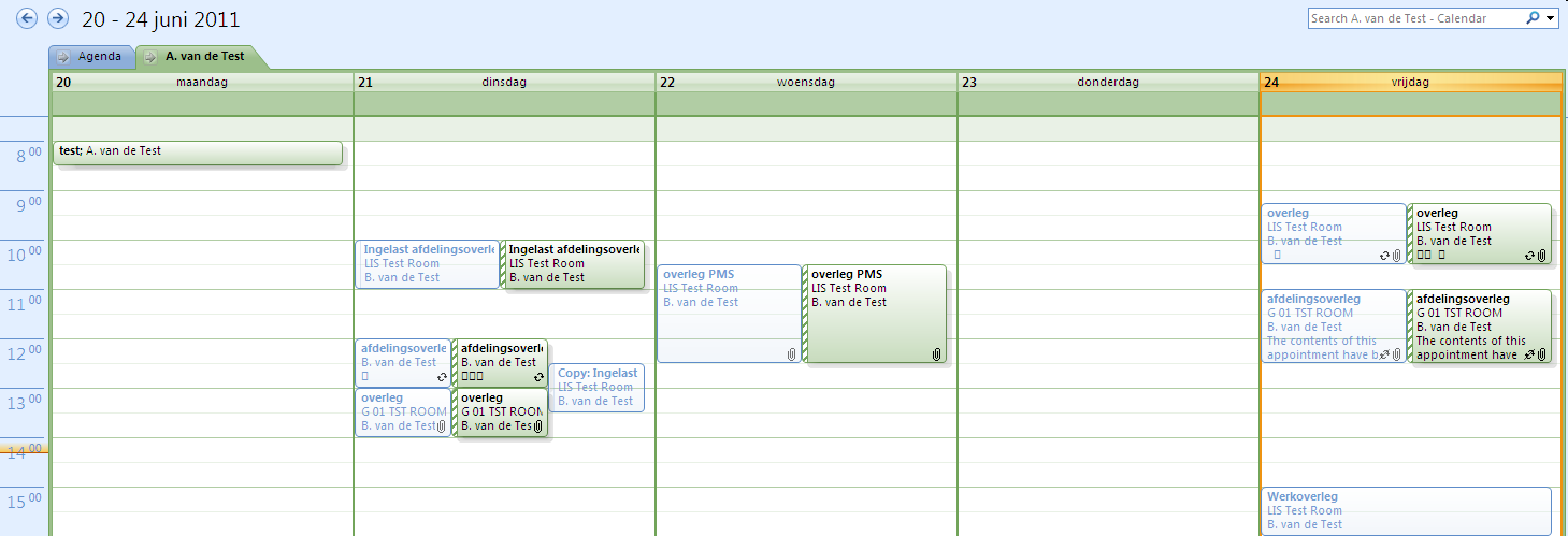 Bekijk calendars Je kan een tweede calendar openen in een nieuw scherm en zo maximaal 30 calendars naast elkaar bekijken.