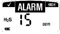 (1) langzame trilling HOOG ALARM en BOVEN GRENS (BG) ALARM Hoorbaar alarm: Om de seconde twee (2) snelle pieptonen Zichtbaar alarm: Om de seconde twee (2) snelle knipperingen Vibrerend alarm: Om de