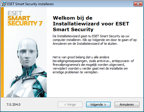 Installatie ESET Smart Security bevat onderdelen die kunnen conficteren met andere op de computer geïnstalleerde antivirusproducten of beveiligingssoftware.