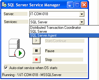 5. SQL DATABASE TERUG ACTIEF ZETTEN Dubbelklik opnieuw op het SQL Server-icoontje rechts onder uw PC-scherm: Klik vervolgens op de groene startknop