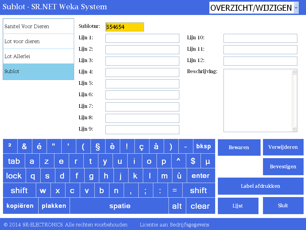 SR.NET - Gegevens beheren in de SR.NET Software Figuur 6.9.2.3 4.