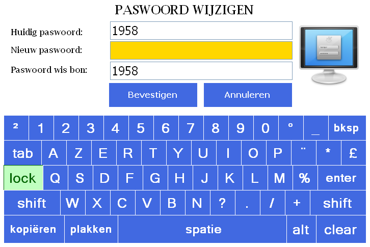 SR.NET - Gegevens beheren in de SR.NET Software Om een instelling te wijzigen in het programma dient standaard een paswoord ingegeven te worden.