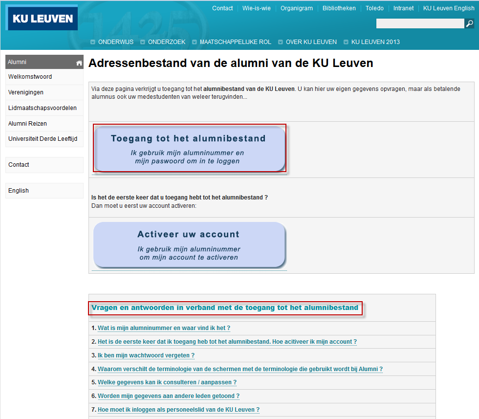 3. U komt nu op de centrale KU Leuven login waar u moet inloggen met uw q-nummer