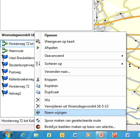 Basecamp: Nieuwe route Hernoem route: Selecteer