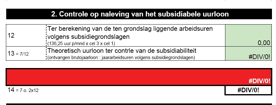 12: Ter berekening van de ten grondslag liggende arbeidsuren volgens subsidiegrondslagen Conform de subsidiegrondslagen zijn bij een medewerker met een voltijdaanstelling, die 12 maanden voor de