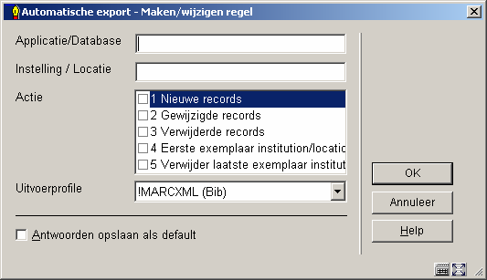 Nieuwe regel: kies deze optie om een nieuw profiel aan te maken Bekijken/wijzigen regel: selecteer een profiel kies deze optie om een bestaand profiel te wijzigen Verwijder regel: selecteer een