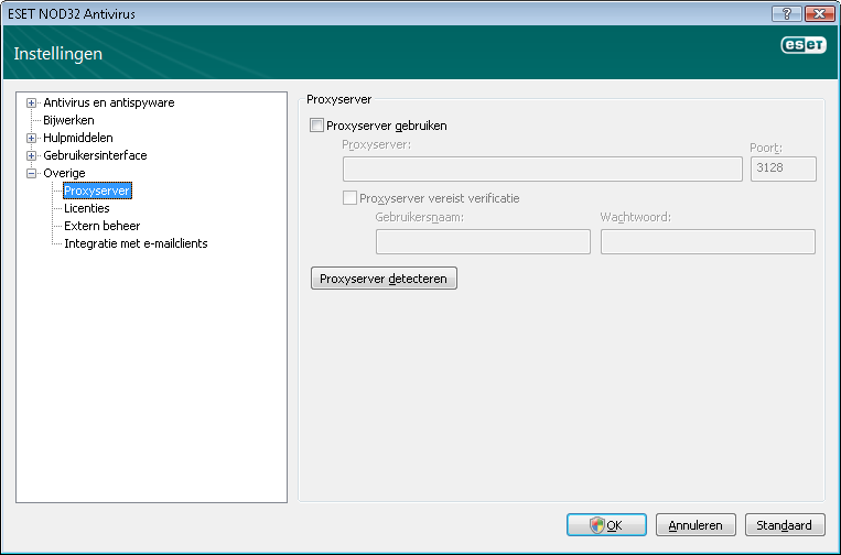 5. Geavanceerde gebruiker In dit hoofdstuk worden functies van ESET NOD32 Antivirus beschreven die handig kunnen zijn voor meer gevorderde gebruikers.