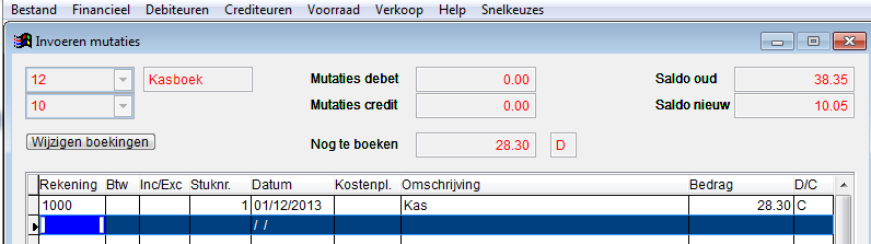Dagboeken met een tegenrekening Dagboeken hebben soms een tegenrekening, maar niet altijd. Als u een tegenrekening invult, kunt u bij het maken van boekingen, het nieuwe Saldo invullen.