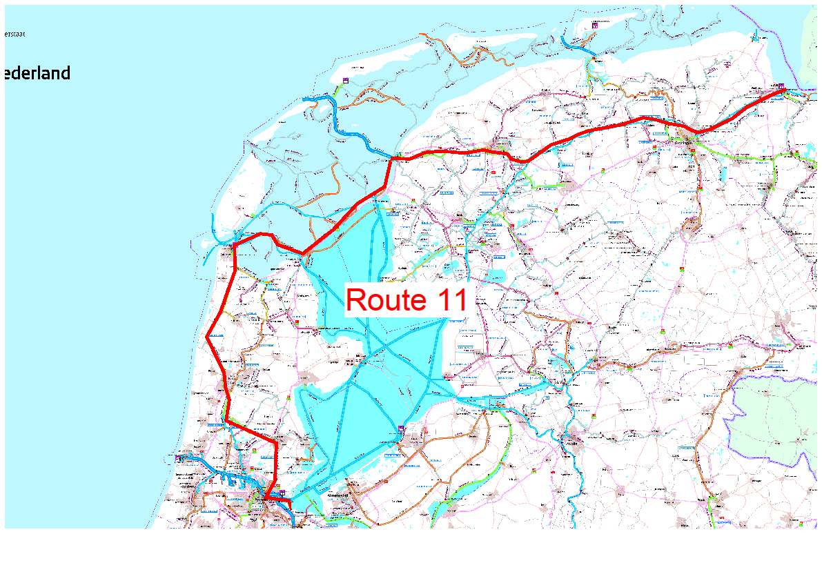 Rt. 10 Vaarroute 10 betreft de vaarroute vanaf Amsterdam over het IJsselmeer naar Lemmer. Vervolgens via het Prinses Magrietkanaal, Van Starkenborghkanaal en Eemskanaal naar Delfzijl. Rt.