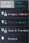 5.3 Tekst naar spraak scannen De IRISPen TM -toepassing kan de tekst die u scant hardop voor u voorlezen. Er zijn twee manieren om naar spraak te scannen: Direct in een geopende toepassing.