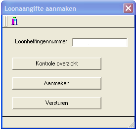 Figuur 10: Keuzemenu loonaangifte Het is belangrijk om eerst het Kontrole overzicht te maken.