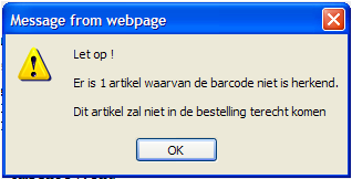 Wat wilt u doen: Openstaande bestelling aanvullen met onderstaande artikelen Openstaande bestelling vervangen met onderstaande artikelen Openstaande bestelling behouden en onderstaande artikelen