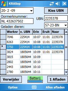 Dieren op- en afladen Kies indien nodig eerst een kenteken en UBN. Verderop ziet u hoe dat gaat.