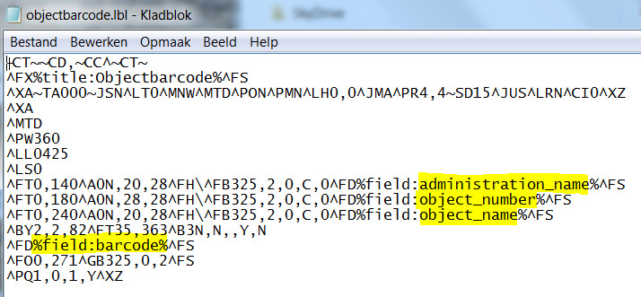 3. Afprinten barcodelabels Exporteren uit Adlib via CSV.