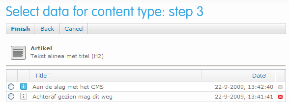 Bestaande inhoud toevoegen 1. Kies voor Toevoegen Insert. Het scherm Toevoegen nieuwe blok (Insert new Block) opent zich. 2. Kies voor Bestaande inhoud Existing content 3.