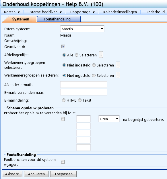 De export naar Vernet bevat alle gegevens die Vernet nodig heeft om de berekeningen te maken vanaf het moment dat u de module Verzuim in gebruik genomen heeft.