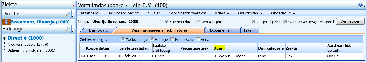 3.3.20 Blokkeren van wijzigingen op oude verzuimcases Om te voorkomen dat oude verzuimcases nog aangepast worden, kunt u instellen na hoeveel dagen de afgesloten cases geblokkeerd moeten worden.