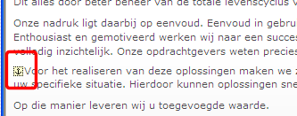 Na het kiezen voor Invoegen wordt de hyperlink aangelegd. 5.2.4 Plaatsen afkorting (Abbreviation: ABBR) Iedere afkorting die in de content (tekst) wordt gebruikt moet worden voorzien van een uitleg.