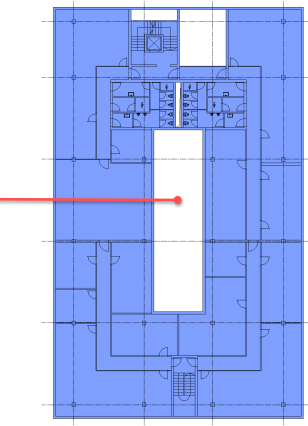 Figuur 31: bruto vloeroppervlakte Open ruimte op vloerniveau behoort niet tot de BVO.