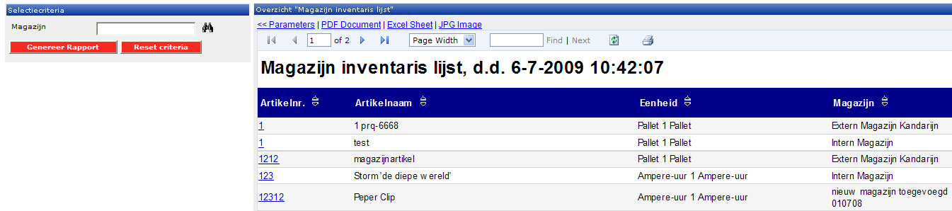 PRQ-8376 Toevoegen selectiebox aan rapport magazijn inventaris lijst OCM Mogelijk maken dat er op een