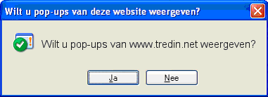 7 Pop-up Blokkering Binnen het systeem wordt gebruik gemaakt van Pop-ups. Dit zijn in feite extra vensters die door het systeem geopend worden.