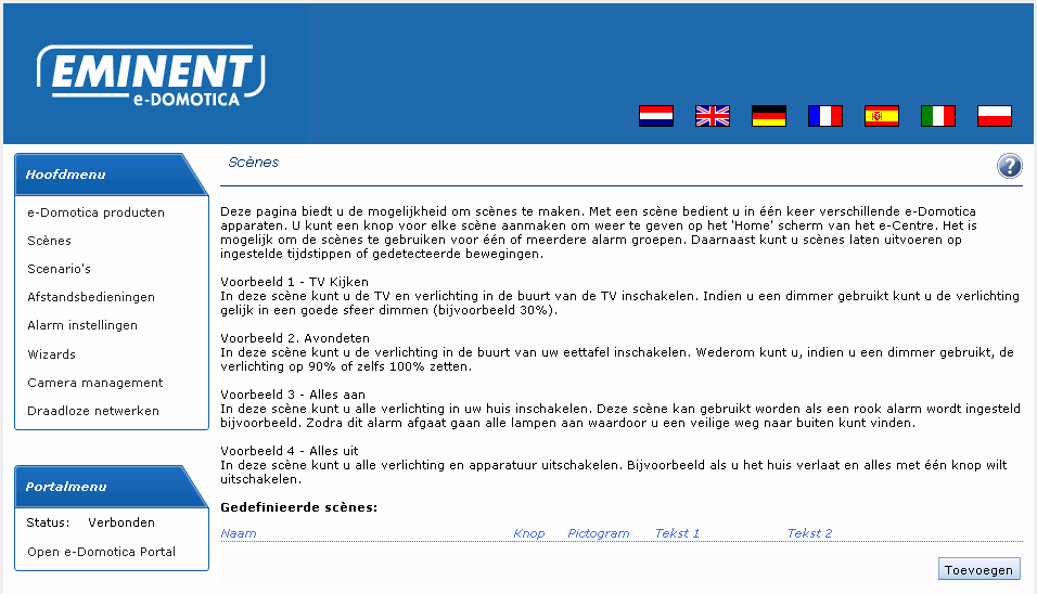 12 NEDERLANDS 6. Indien het e-centre 2 het apparaat heeft herkend wordt het type weergegeven op de pagina. 7. Vul een naam naar wens in.