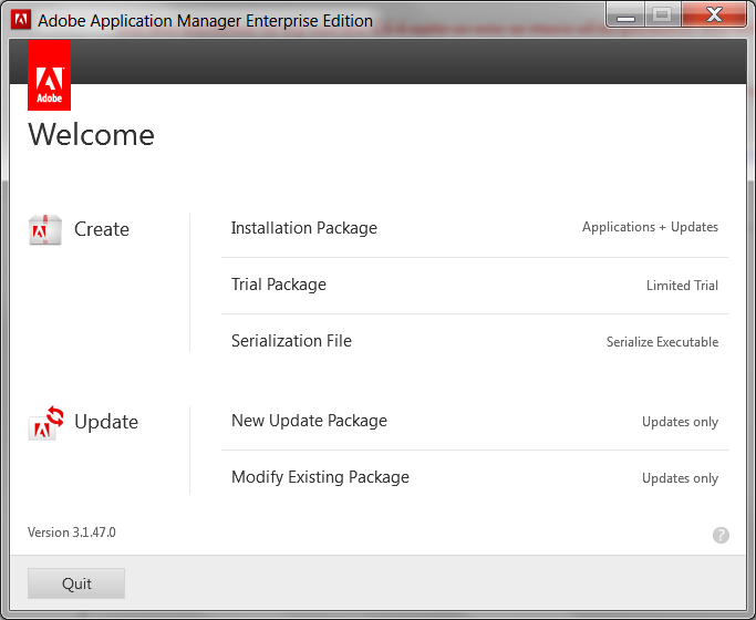 U kunt nieuwe updatepakketten maken of een bestaand pakket wijzigen en hierin de nieuwste updates opnemen. Ondersteuning voor meer suites Naast ondersteuning voor Adobe Creative Suite 6 biedt AAMEE 3.