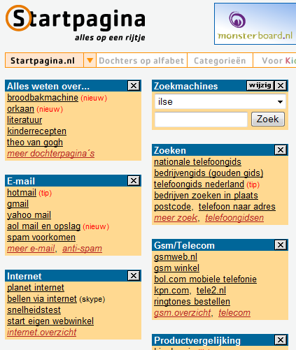 Deze zijn al voor u opgezocht en per onderwerp in lijsten vastgelegd, ook in categorieën of op alfabet vastgelegd.